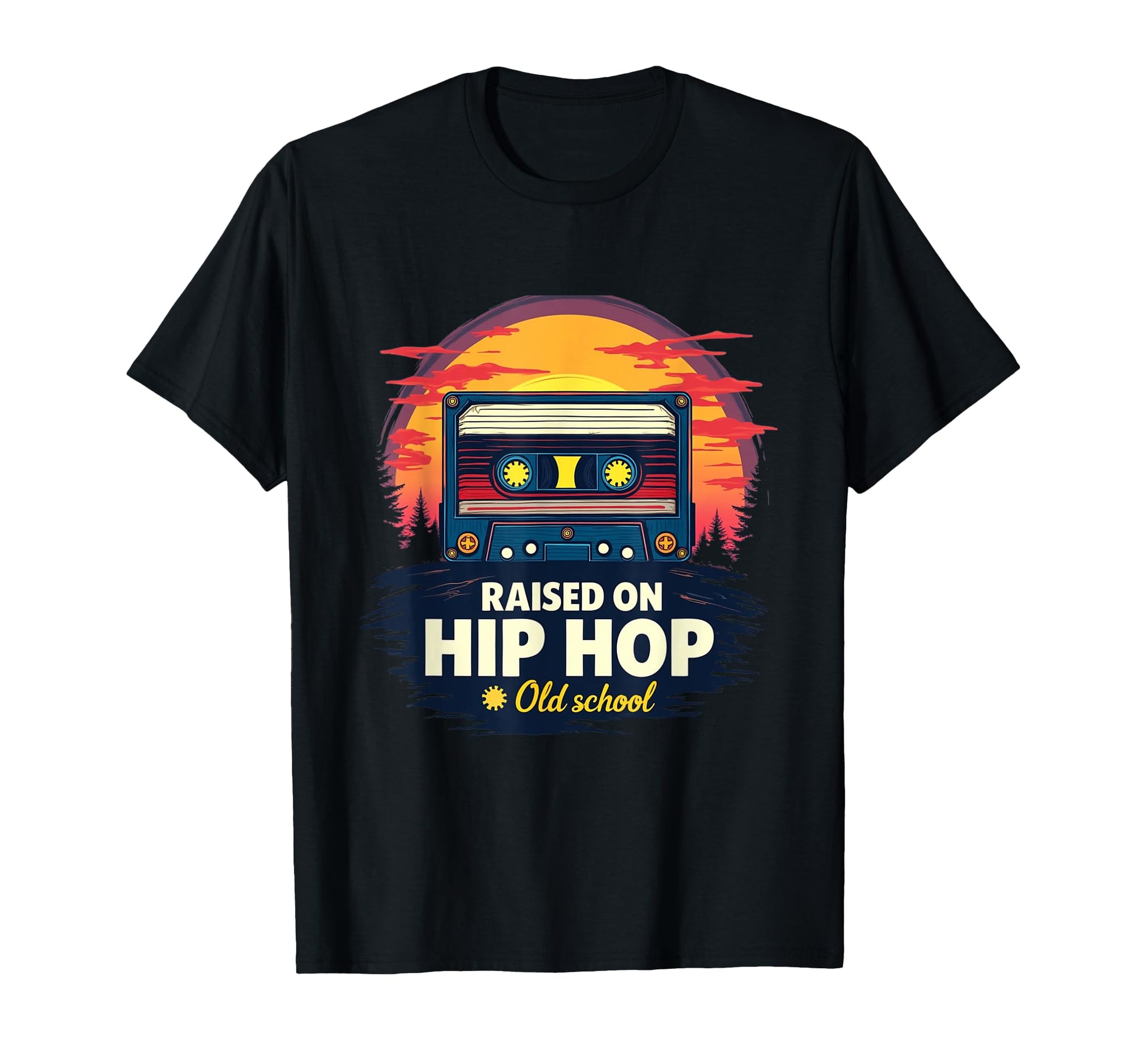 Raised Old School Hip Hop Anniversary T-Shirt - Unique Graphic for Adults - T-Shirt, Sweatshirt, Hoodie