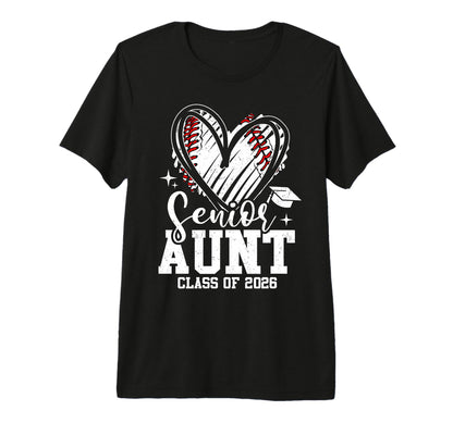 Senior Aunt Class 2026 Baseball T-Shirt - Fun Novelty Design for Adults - T-Shirt, Sweatshirt, Hoodie