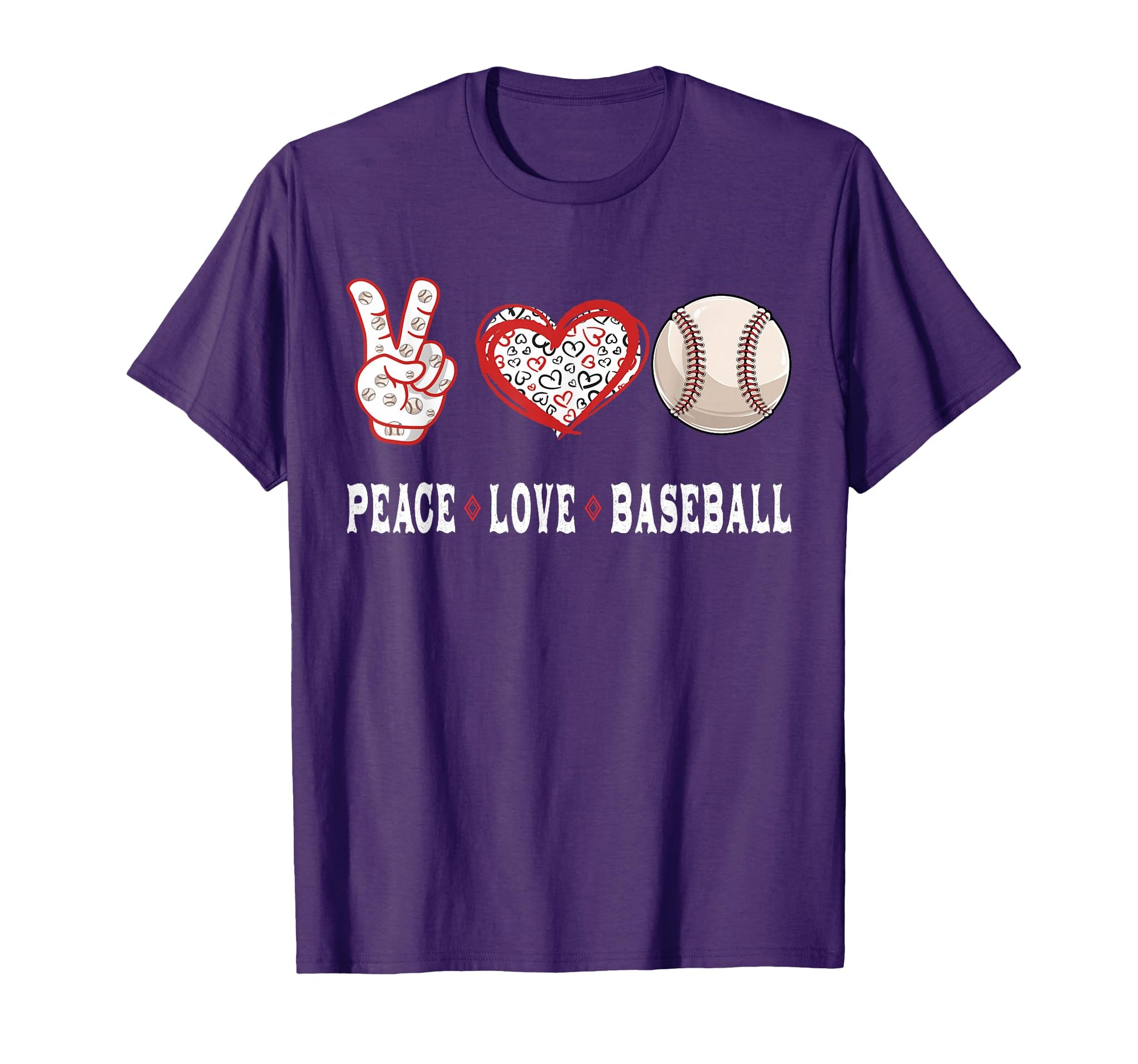 Baseball Lovers Player Fans Peace Love T-Shirt - Streetwear Style Unisex - T-Shirt, Sweatshirt, Hoodie