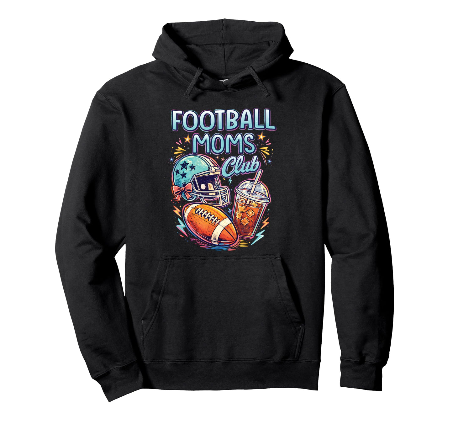 Football Moms Club Sports Lovers Mom Hoodie - Trendy Graphic for Adults - T-Shirt, Sweatshirt, Hoodie