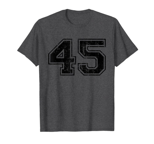 Number 45 Varsity Distressed Sport Team T-Shirt - Streetwear Style Unisex - T-Shirt, Sweatshirt, Hoodie