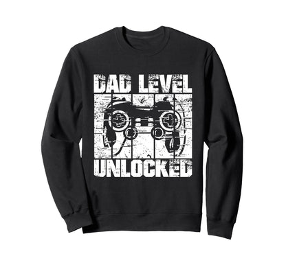 Dad Level Unlocked Gaming Sweatshirt - Minimalist Print for Adults - T-Shirt, Sweatshirt, Hoodie