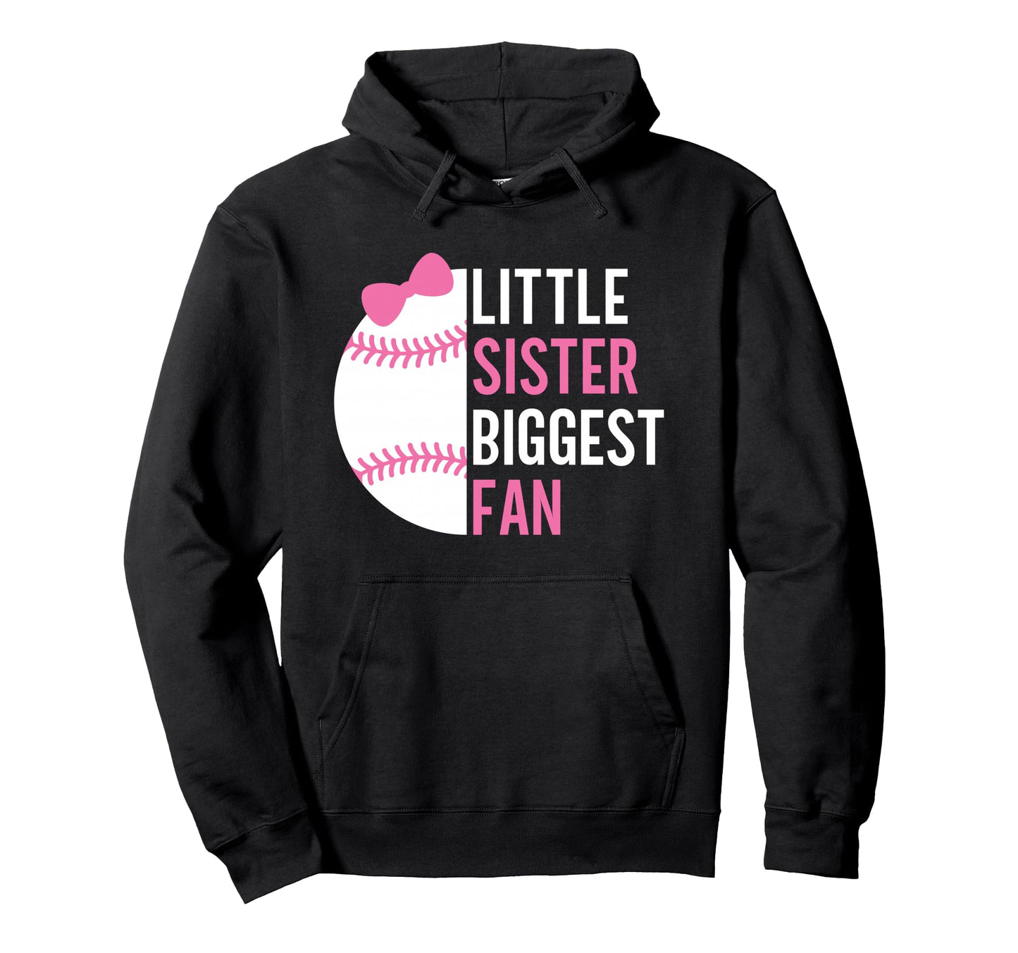 Baseball Little Sister Biggest Fan Teen Hoodie - Aesthetic Graphic Unisex - T-Shirt, Sweatshirt, Hoodie