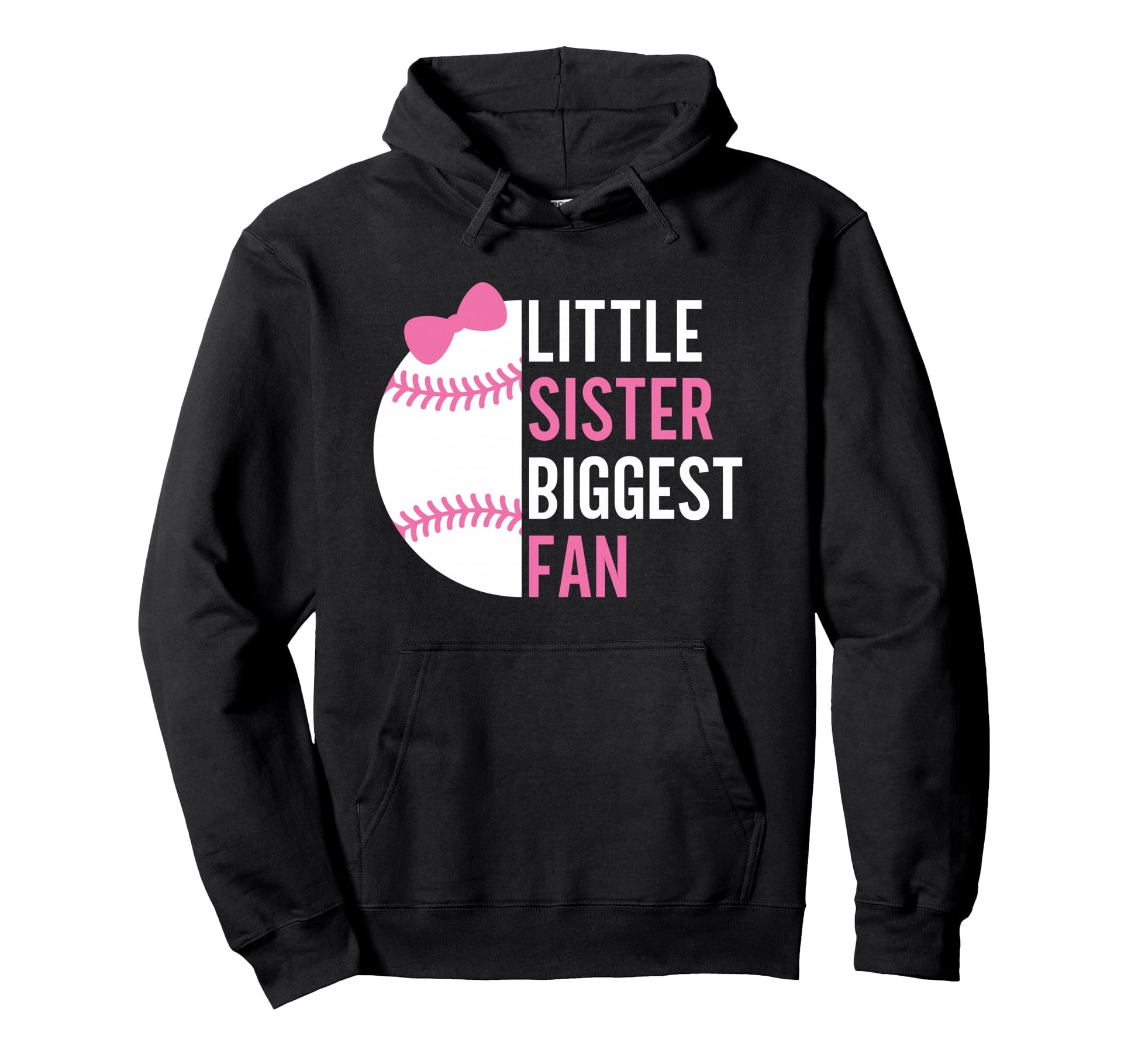Baseball Little Sister Biggest Fan Teen Hoodie - Aesthetic Graphic Unisex - T-Shirt, Sweatshirt, Hoodie