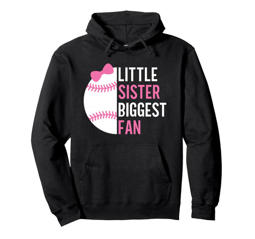 Baseball Little Sister Biggest Fan Teen Hoodie - Aesthetic Graphic Unisex - T-Shirt, Sweatshirt, Hoodie