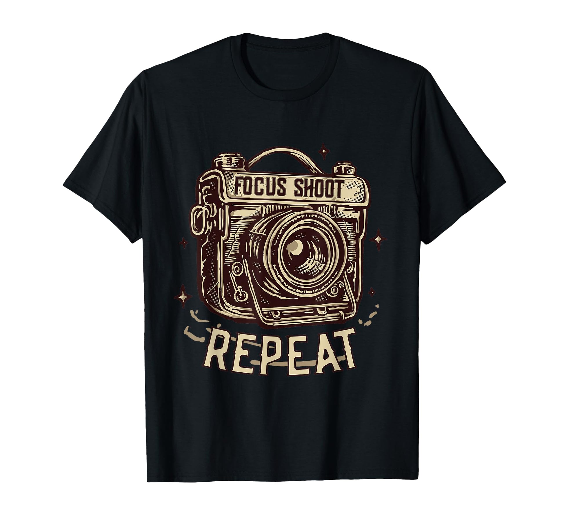 Focus Shoot Repeat Camera T-Shirt - Fun Novelty Design Men Women - T-Shirt, Sweatshirt, Hoodie