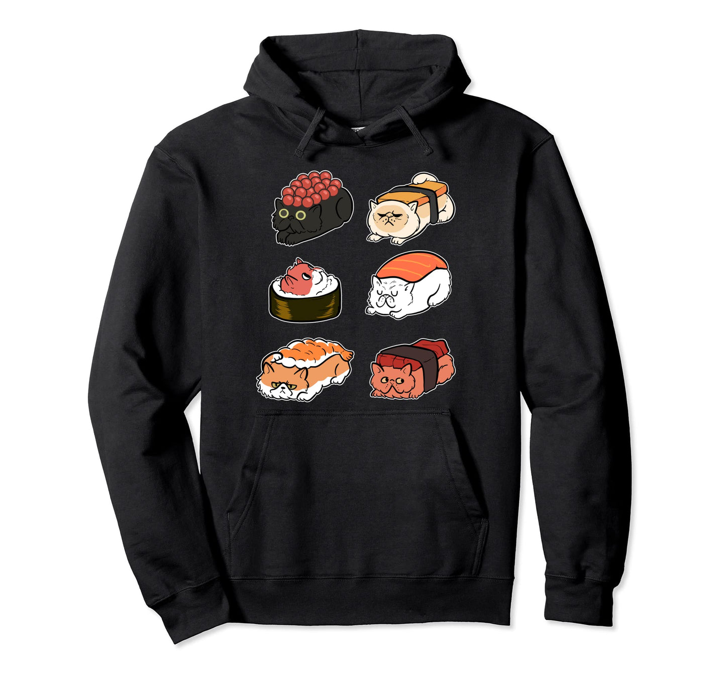 Sushi Cat Anime Figure Japanese Hoodie - Custom Art Print Men Women - T-Shirt, Sweatshirt, Hoodie