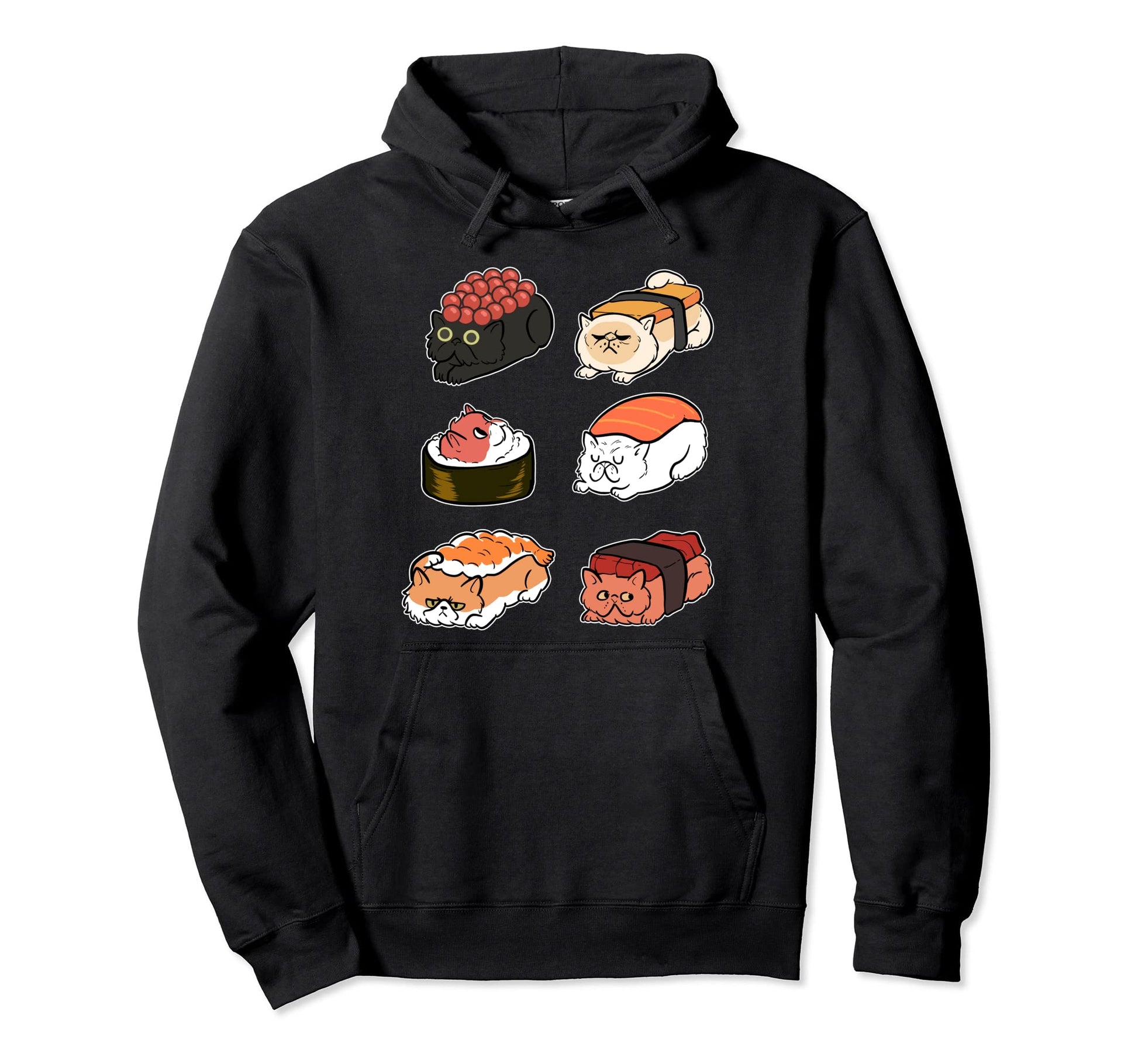 Sushi Cat Anime Figure Japanese Hoodie - Custom Art Print Men Women - T-Shirt, Sweatshirt, Hoodie