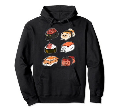 Sushi Cat Anime Figure Japanese Hoodie - Custom Art Print Men Women - T-Shirt, Sweatshirt, Hoodie