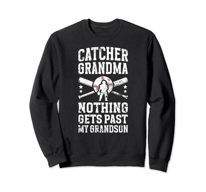 My Grandson Baseball Catcher Grandma Sweatshirt - Graphic Print Unisex - T-Shirt, Sweatshirt, Hoodie