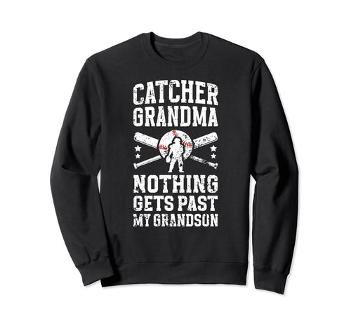 My Grandson Baseball Catcher Grandma Sweatshirt - Graphic Print Unisex - T-Shirt, Sweatshirt, Hoodie