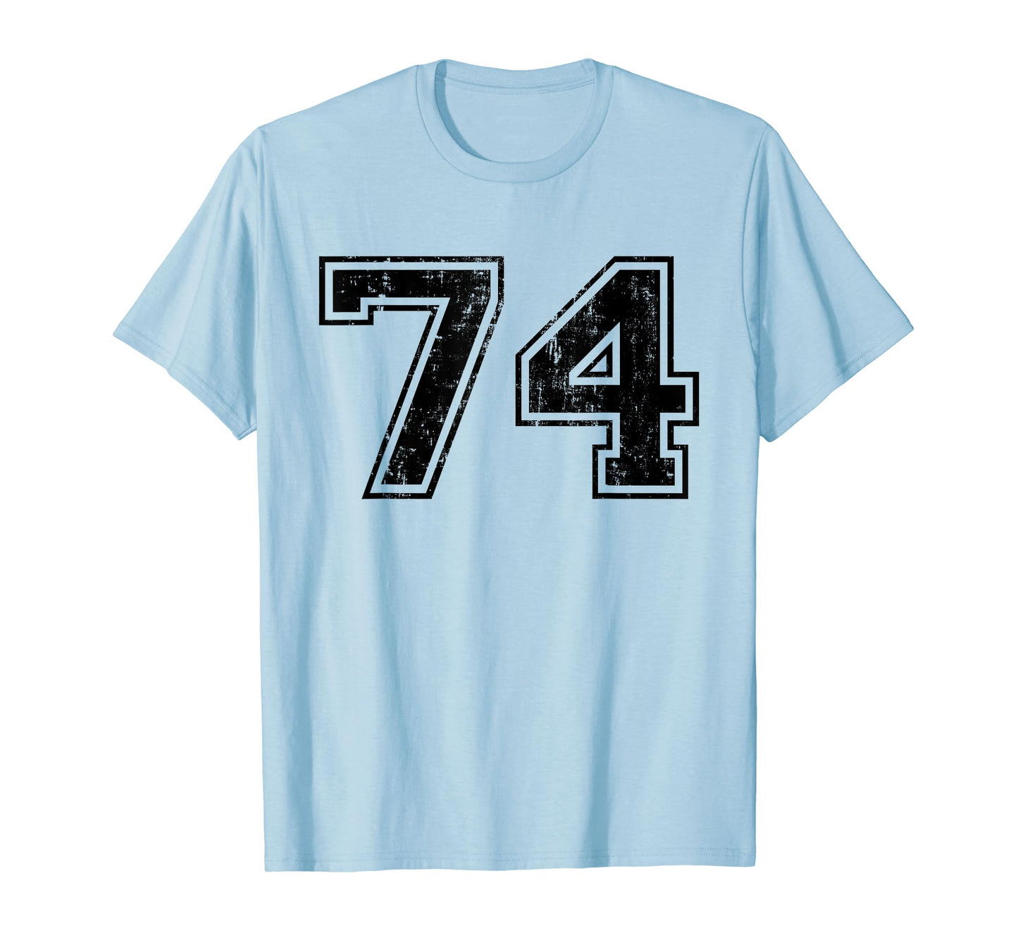 Number 74 Varsity Distressed Sport T-Shirt - Novelty Apparel for Adults - T-Shirt, Sweatshirt, Hoodie