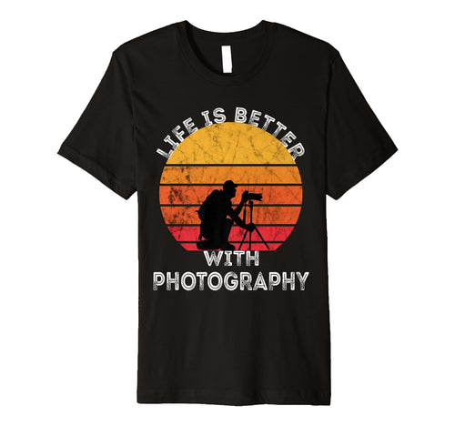 Photographer Camera Lover Sunset T-Shirt - Custom Art Print Unisex - T-Shirt, Sweatshirt, Hoodie