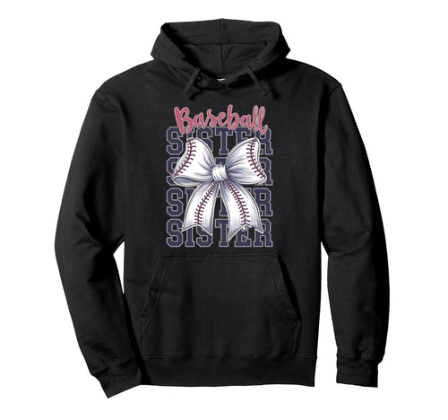 Baseball Sister Coquette Bow Hoodie - Custom Art Print Men Women - T-Shirt, Sweatshirt, Hoodie