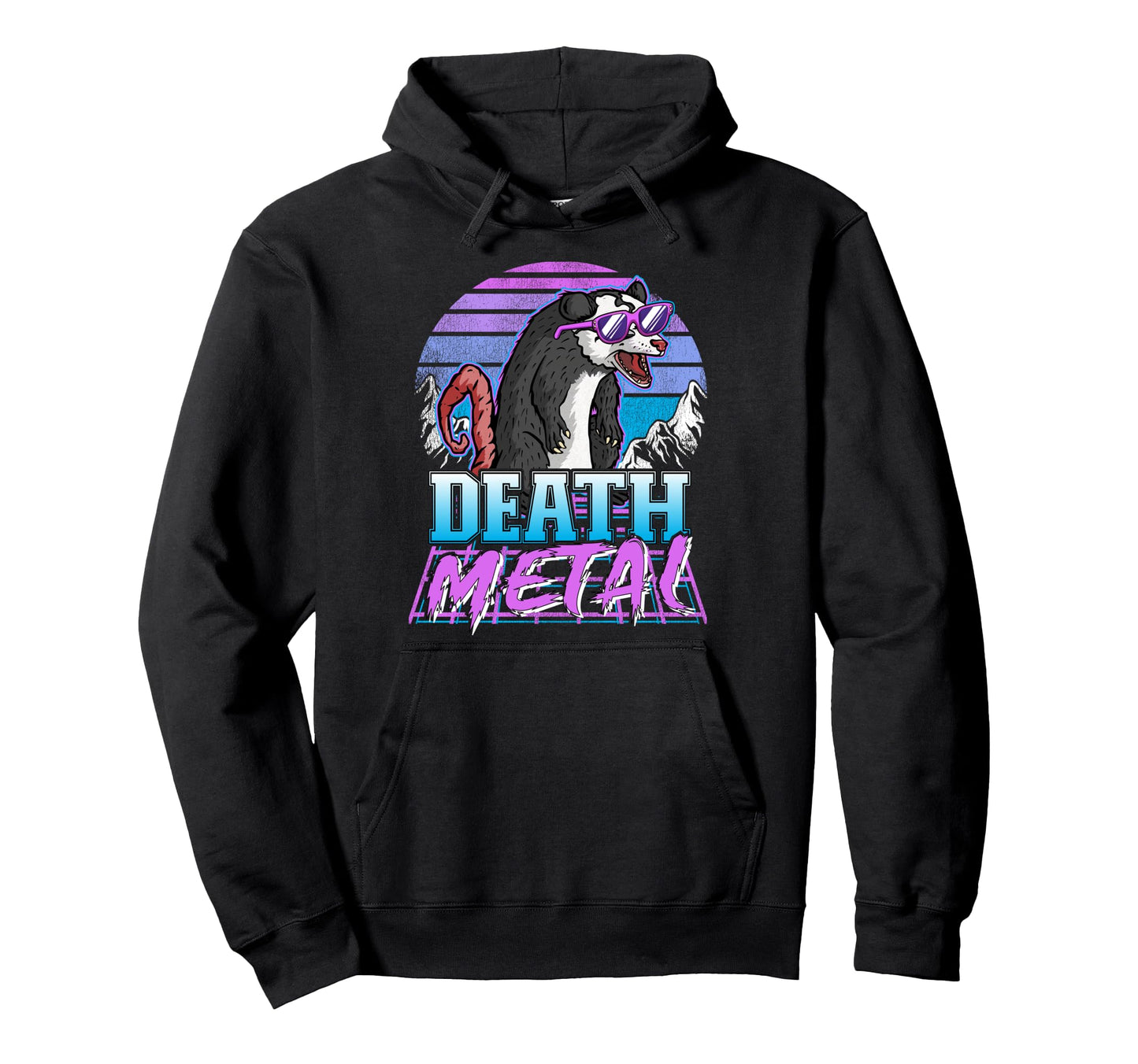 Retrowave Pastel Opossum 90S Synthwave Hoodie - Unique Graphic Unisex - T-Shirt, Sweatshirt, Hoodie