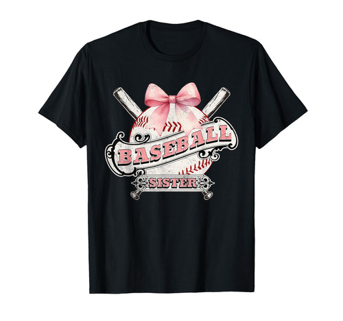 Baseball Sister Coquette Bow Sport Season T-Shirt - Custom Art Print Unisex - T-Shirt, Sweatshirt, Hoodie