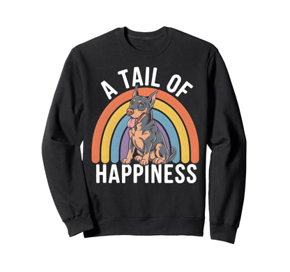 Tail Happiness Doberman Dog Rainbow Sweatshirt - Streetwear Style Unisex - T-Shirt, Sweatshirt, Hoodie