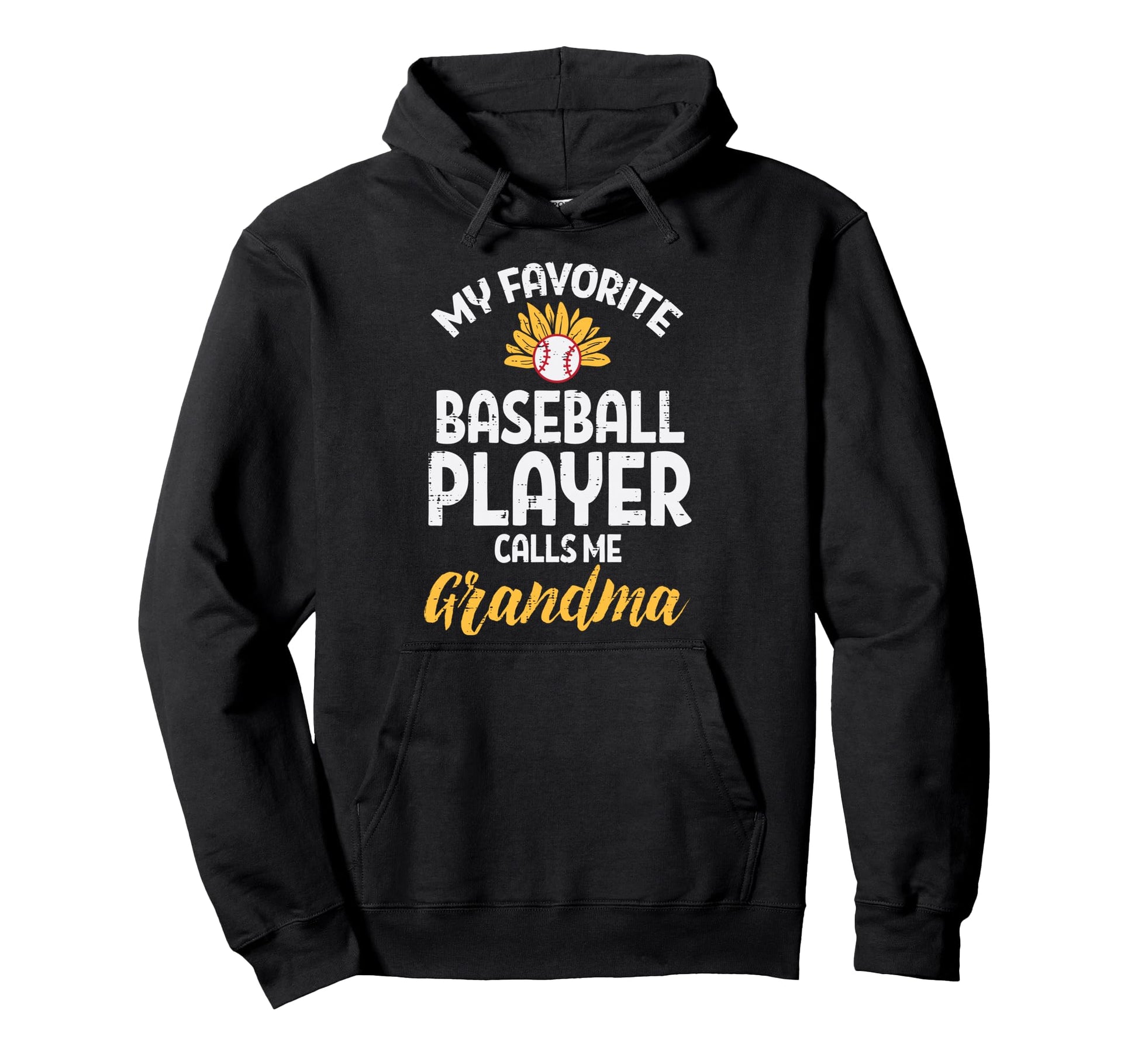 Favorite Baseball Player Grandma Sunflower Hoodie - Unique Graphic Unisex - T-Shirt, Sweatshirt, Hoodie