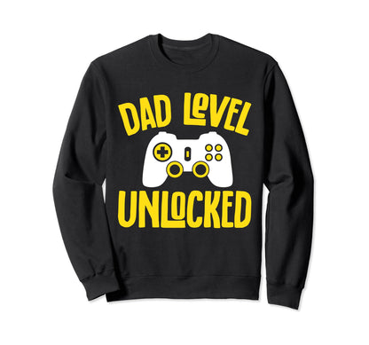 Dad Level Unlocked Gamer Dad Sweatshirt - Aesthetic Graphic Men Women - T-Shirt, Sweatshirt, Hoodie