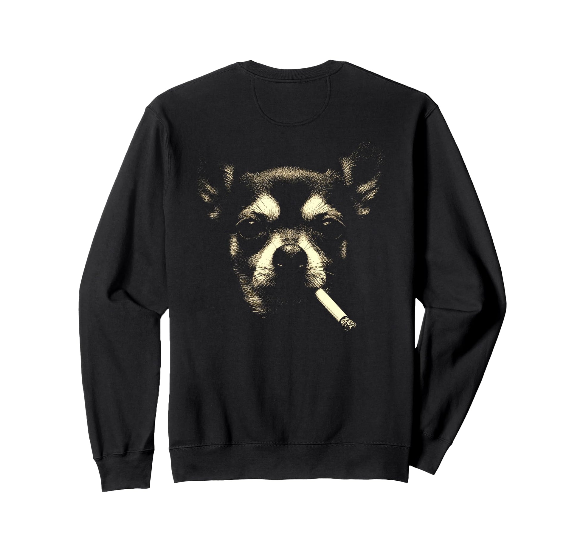 Chihuahua Smoking Cigarette Sweatshirt - Aesthetic Graphic Men Women - T-Shirt, Sweatshirt, Hoodie