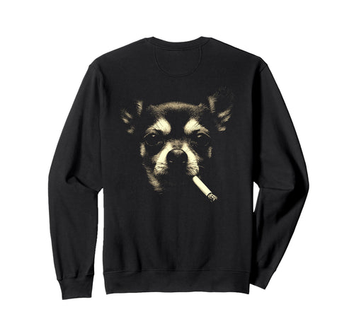 Chihuahua Smoking Cigarette Sweatshirt - Aesthetic Graphic Men Women - T-Shirt, Sweatshirt, Hoodie