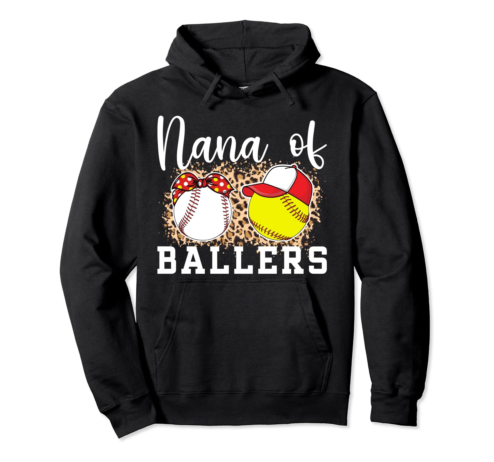 Nana Ballers Leopard Softball Hoodie - Casual Everyday Wear Unisex - T-Shirt, Sweatshirt, Hoodie