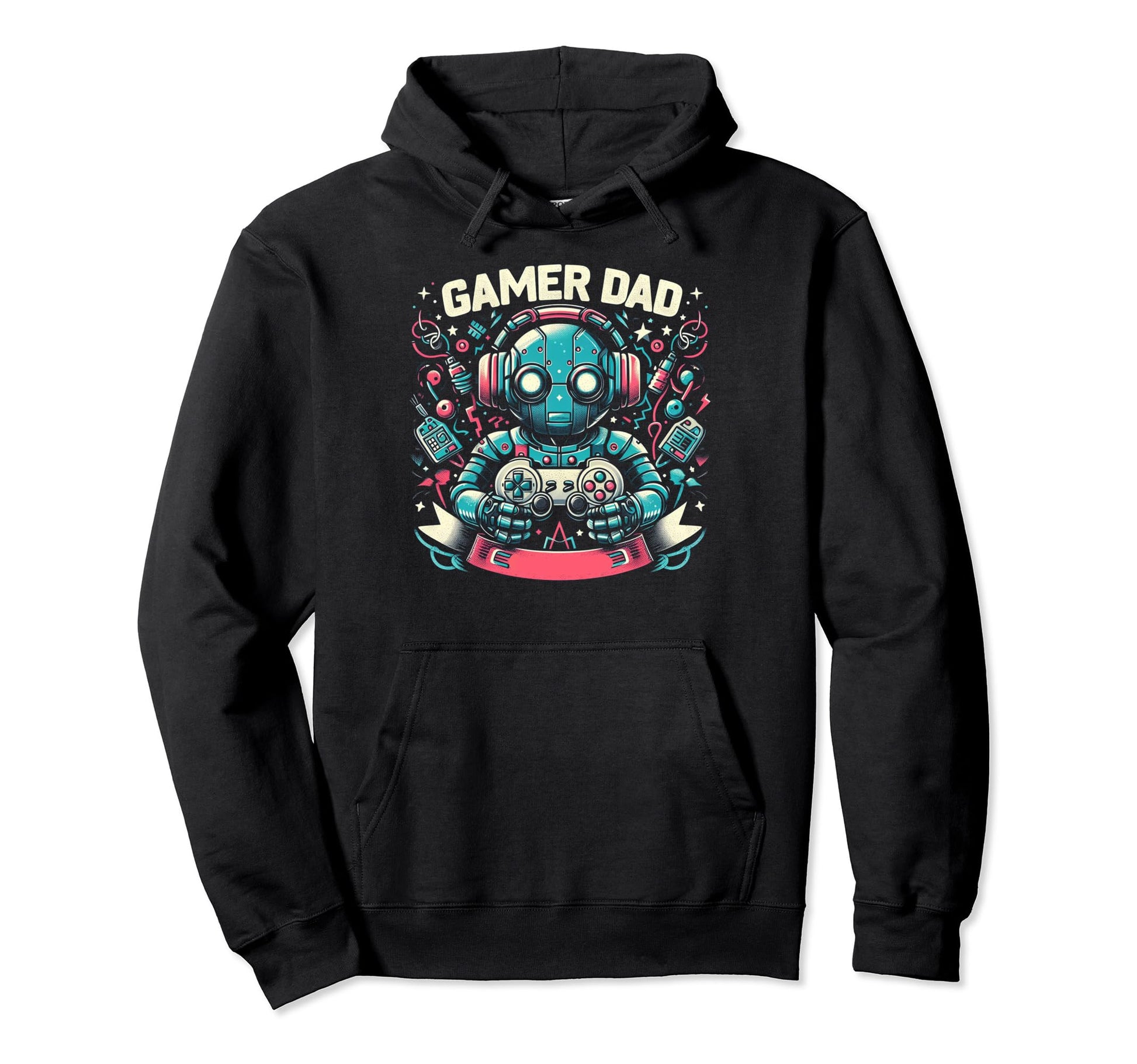 Gamer Dad Game Controller Gaming Hoodie - Minimalist Print for Adults - T-Shirt, Sweatshirt, Hoodie