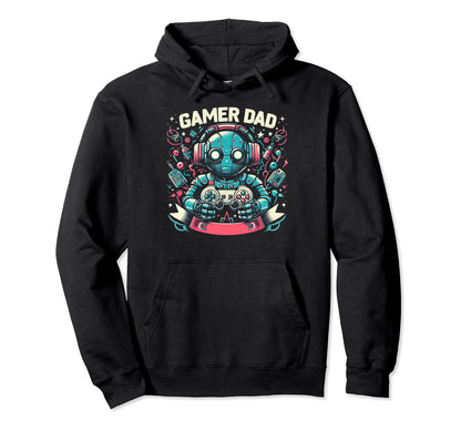 Gamer Dad Game Controller Gaming Hoodie - Minimalist Print for Adults - T-Shirt, Sweatshirt, Hoodie
