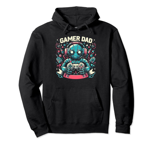 Gamer Dad Game Controller Gaming Hoodie - Minimalist Print for Adults - T-Shirt, Sweatshirt, Hoodie