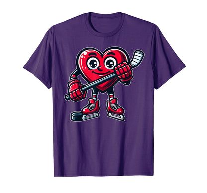 Valentines Day Heart Ice Hockey T-Shirt - Streetwear Style for Adults - T-Shirt, Sweatshirt, Hoodie