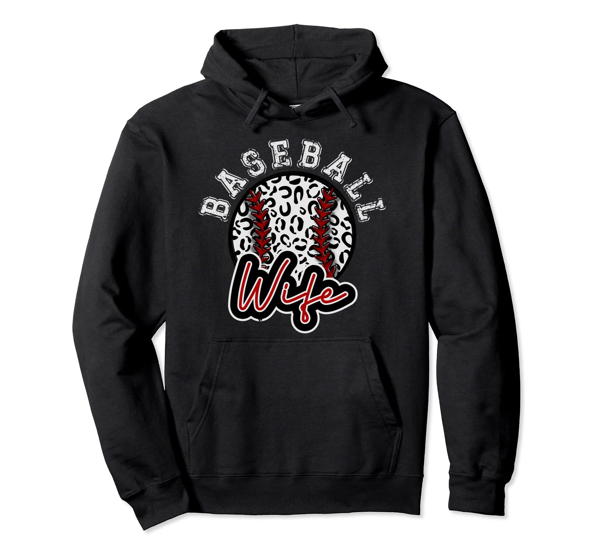 Leopard Cheetah Baseball Wife Womens Hoodie - Casual Everyday Wear Unisex - T-Shirt, Sweatshirt, Hoodie