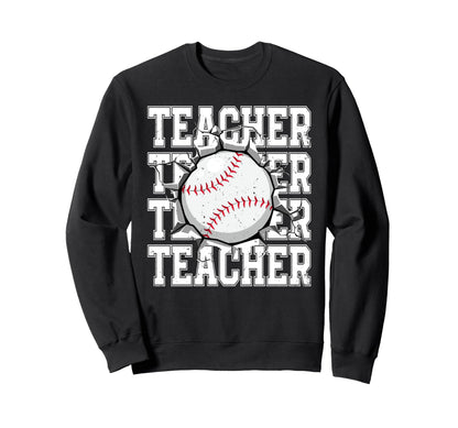 Baseball Teacher Cracked Wall Sweatshirt - Unique Graphic for Adults - T-Shirt, Sweatshirt, Hoodie