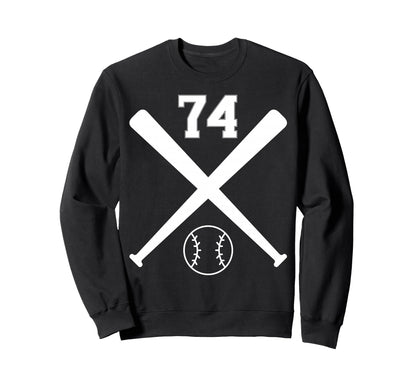 Baseball Softball Number 74 Sweatshirt - Streetwear Style Men Women - T-Shirt, Sweatshirt, Hoodie
