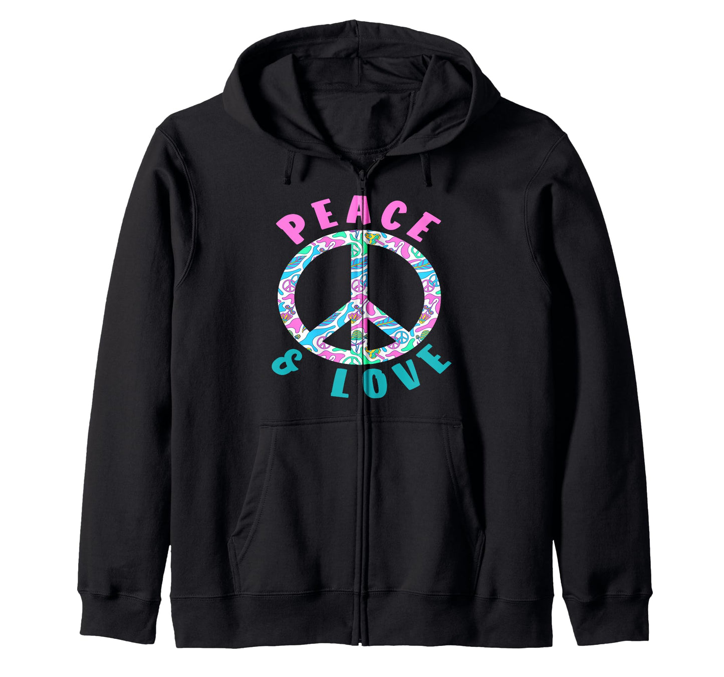 Peace Sign 60S 70S Hippie Vibes Collection Hoodie - Minimalist Print Unisex - T-Shirt, Sweatshirt, Hoodie