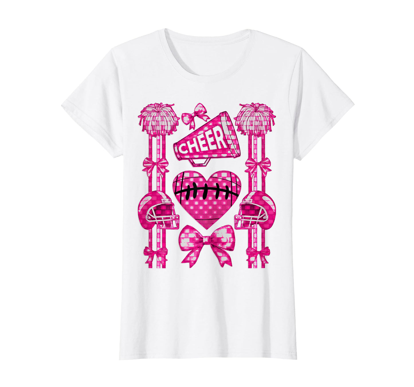 Football Cheer Mom Coquette Bow Mom T-Shirt - Custom Art Print Men Women - T-Shirt, Sweatshirt, Hoodie