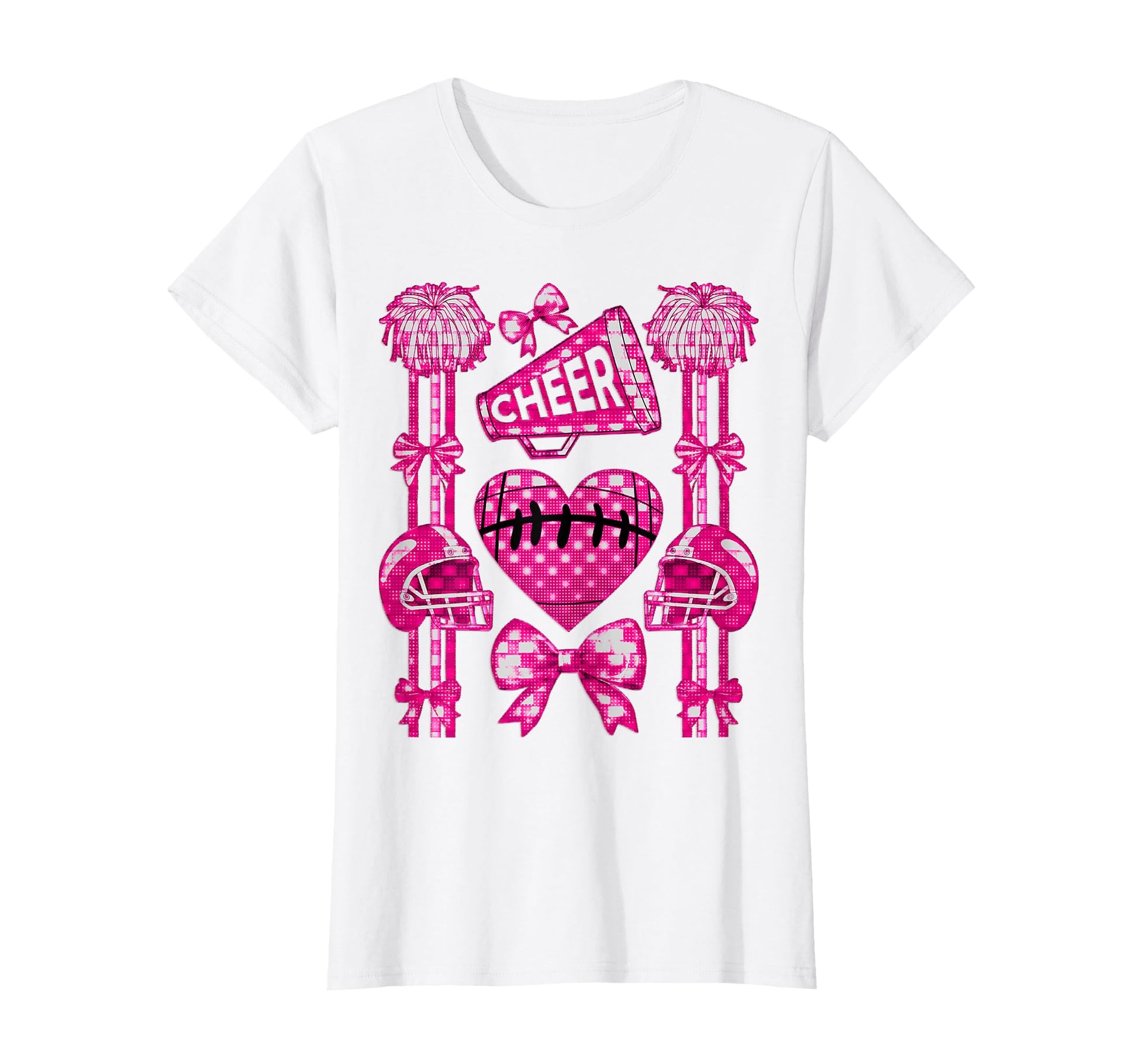 Football Cheer Mom Coquette Bow Mom T-Shirt - Custom Art Print Men Women - T-Shirt, Sweatshirt, Hoodie