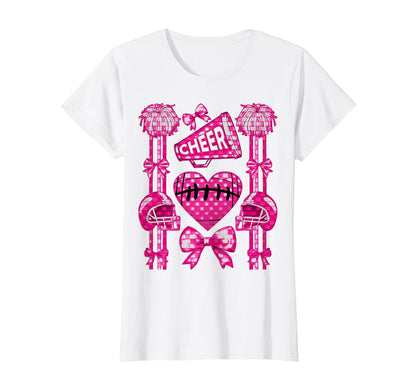 Football Cheer Mom Coquette Bow Mom T-Shirt - Custom Art Print Men Women - T-Shirt, Sweatshirt, Hoodie