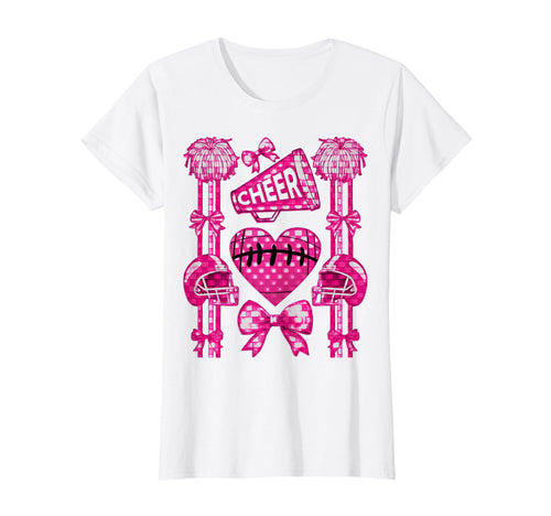 Football Cheer Mom Coquette Bow Mom T-Shirt - Custom Art Print Men Women - T-Shirt, Sweatshirt, Hoodie