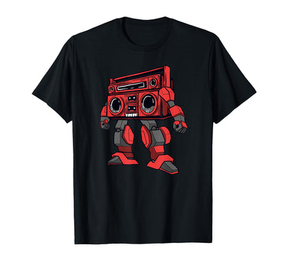 Robot Ghetto Blaster Boombox Cassette T-Shirt - Custom Art Print Men Women - T-Shirt, Sweatshirt, Hoodie