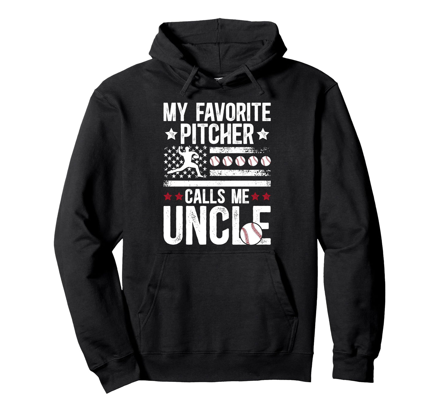 My Favorite Baseball Pitcher Uncle Hoodie - Aesthetic Graphic Unisex - T-Shirt, Sweatshirt, Hoodie
