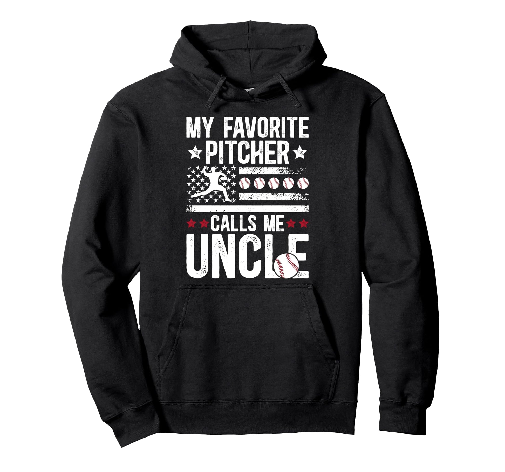 My Favorite Baseball Pitcher Uncle Hoodie - Aesthetic Graphic Unisex - T-Shirt, Sweatshirt, Hoodie