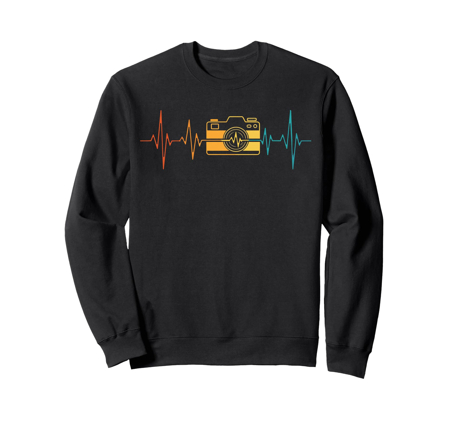 Analog Slr Camera Heartbeat Sweatshirt - Custom Art Print Men Women - T-Shirt, Sweatshirt, Hoodie