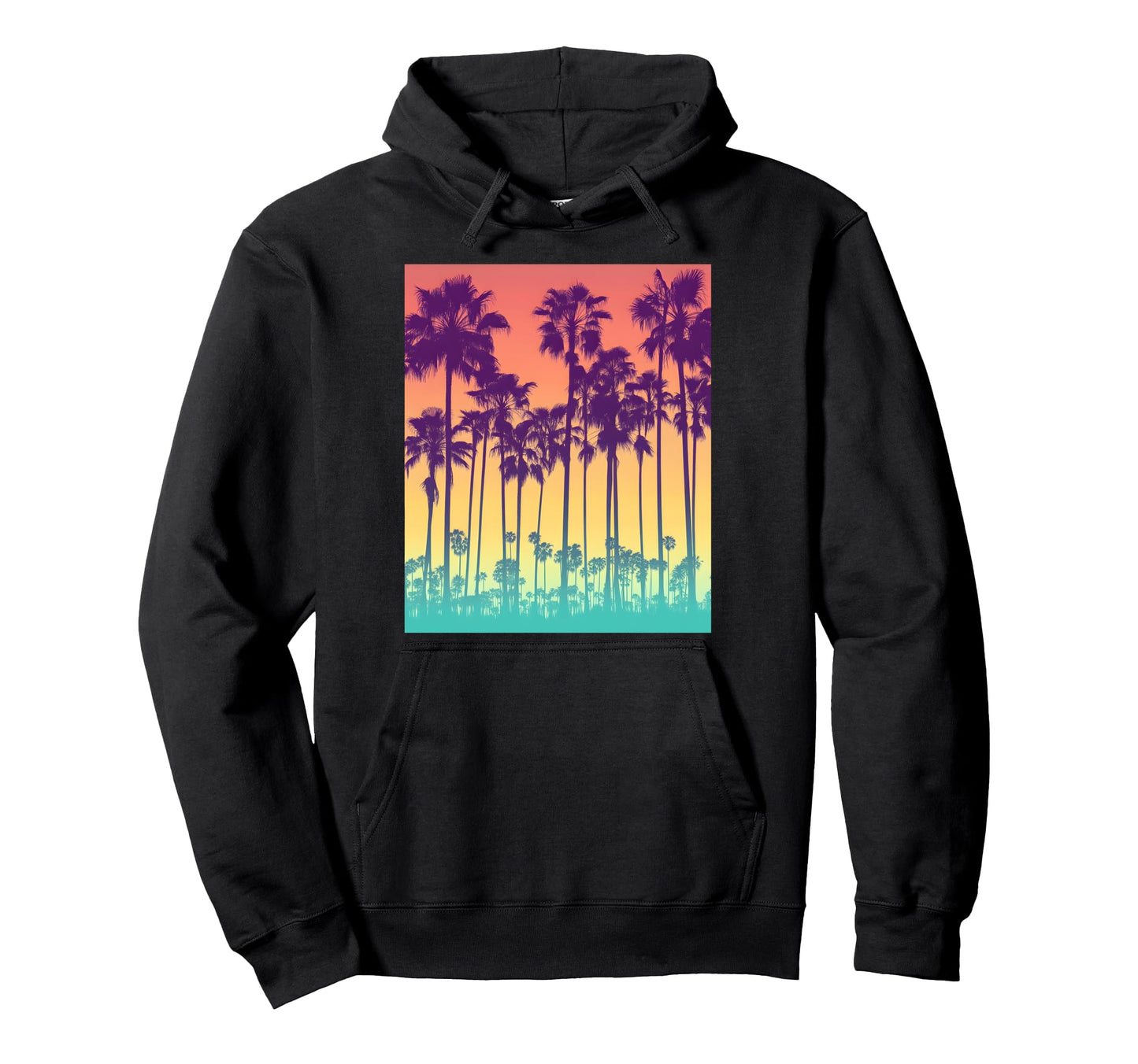 Color Photo Palm Trees Sunset Island Hoodie - Streetwear Style Men Women - T-Shirt, Sweatshirt, Hoodie