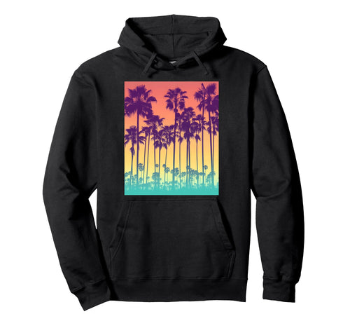 Color Photo Palm Trees Sunset Island Hoodie - Streetwear Style Men Women - T-Shirt, Sweatshirt, Hoodie