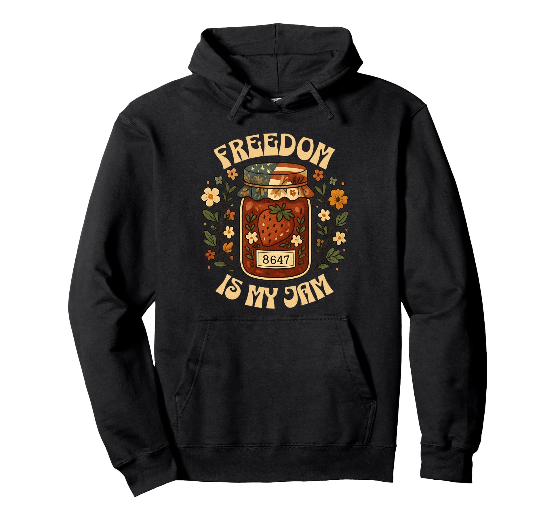 Freedom Is My Jam Subtle Boho Floral Hoodie - Fun Novelty Design Men Women - T-Shirt, Sweatshirt, Hoodie