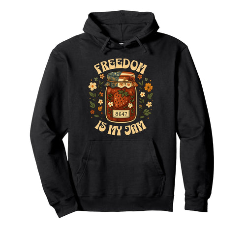 Freedom Is My Jam Subtle Boho Floral Hoodie - Fun Novelty Design Men Women - T-Shirt, Sweatshirt, Hoodie