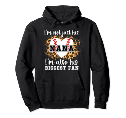 His Biggest Fan Baseball Nana Hoodie - Casual Everyday Wear for Adults - T-Shirt, Sweatshirt, Hoodie