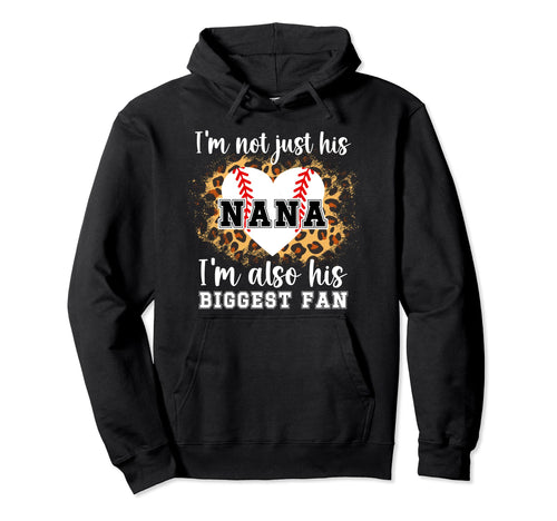 His Biggest Fan Baseball Nana Hoodie - Casual Everyday Wear for Adults - T-Shirt, Sweatshirt, Hoodie