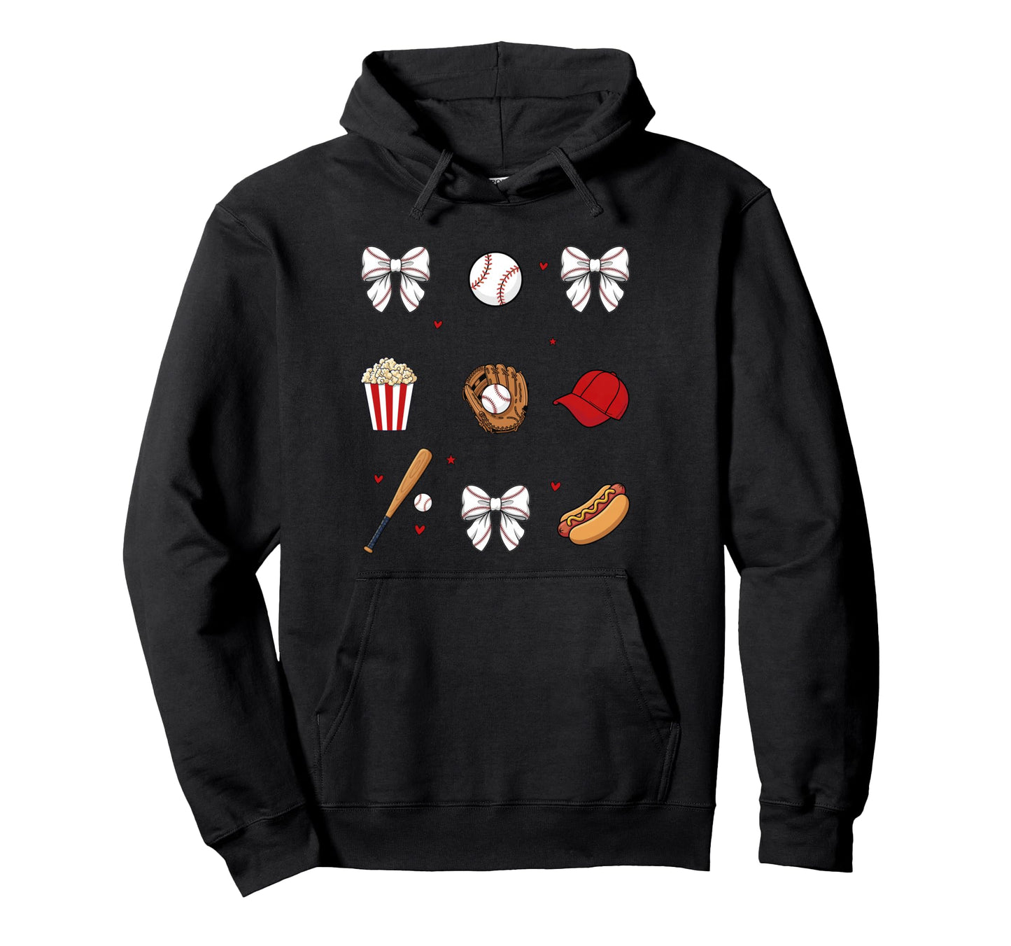 Baseball Sister Coquette Bow Hoodie - Graphic Print Men Women - T-Shirt, Sweatshirt, Hoodie