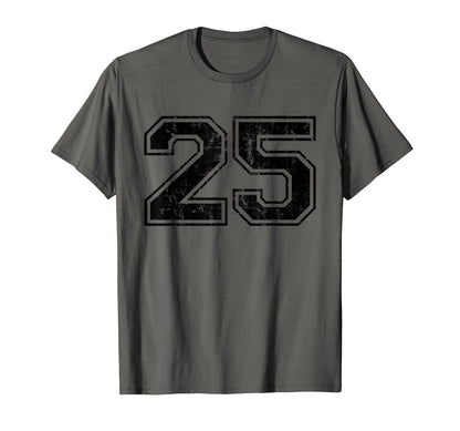Number 25 Varsity Distressed Sport T-Shirt - Aesthetic Graphic for Adults - T-Shirt, Sweatshirt, Hoodie